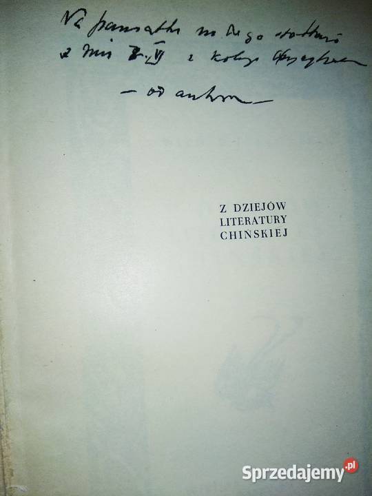 Z dziejów literatury chińskiej Jabłoński Warszawa