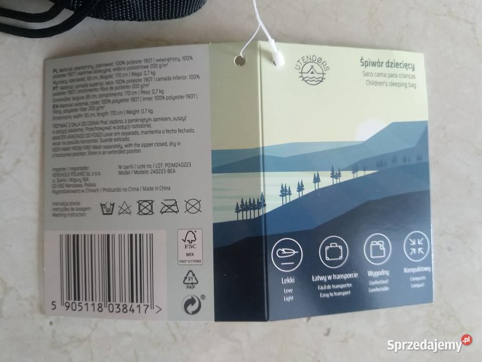 NAJTANIEJ Śpiwór Dziecięcy Miś 200g 170 Szelki Zabrze sprzedam