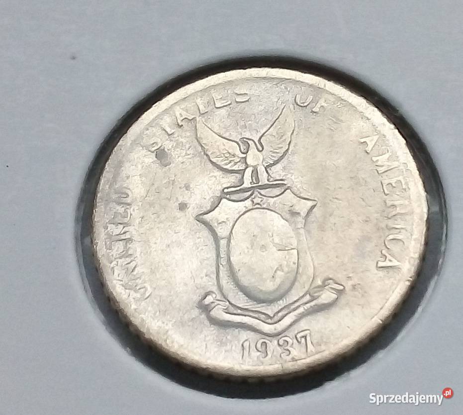FILIPINY 10 CENTAVOS 1937 r SREBRO 0750 Legionowo