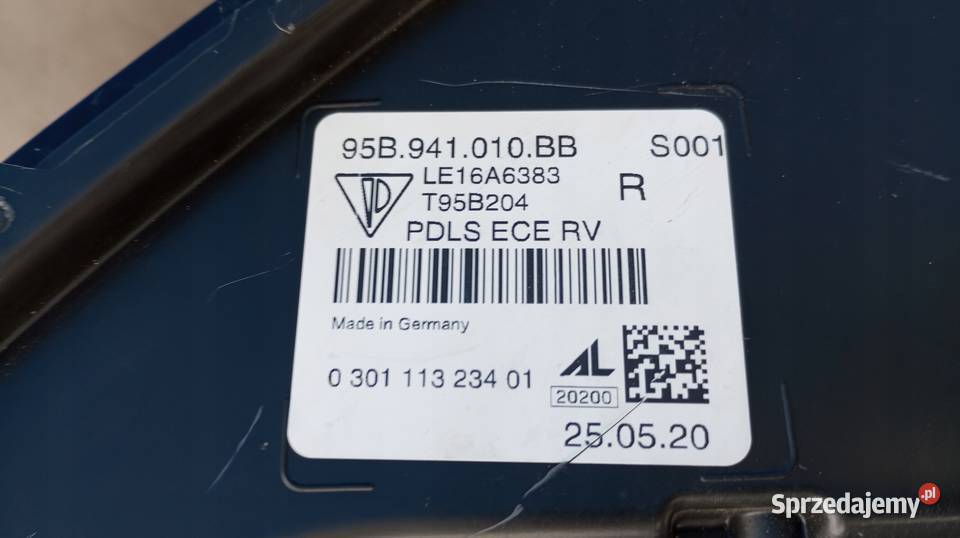 LAMPA PRAWY PRZÓD FULL LED EU 95B941010BB Nowy Tomyśl