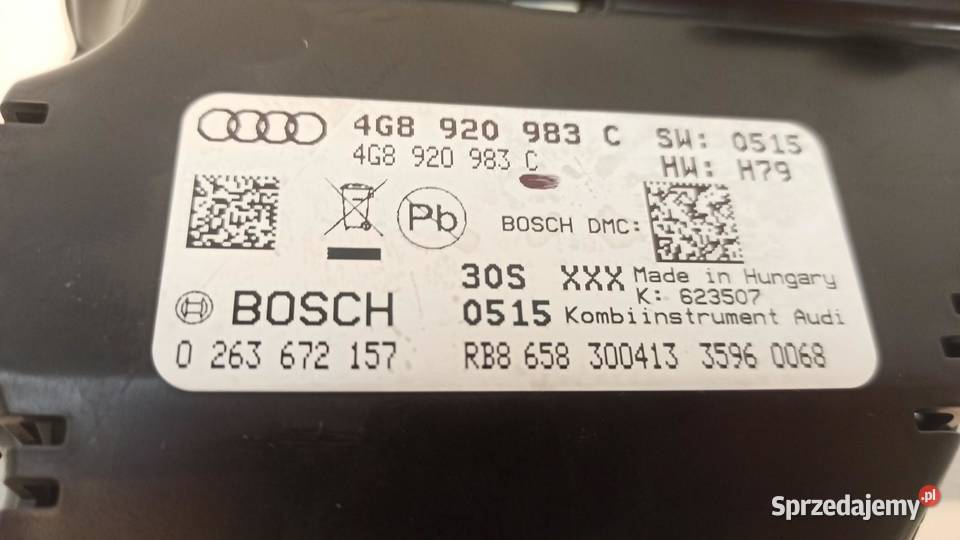 AUDI A6 C7 LICZNIK ZEGARY MPHKMH 4G8920983C RHD Liczniki i zegary
