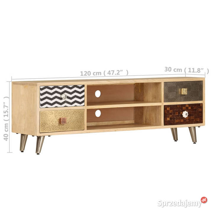 Szafka pod TV 120x30x40 lite drewno mango mazowieckie Warszawa
