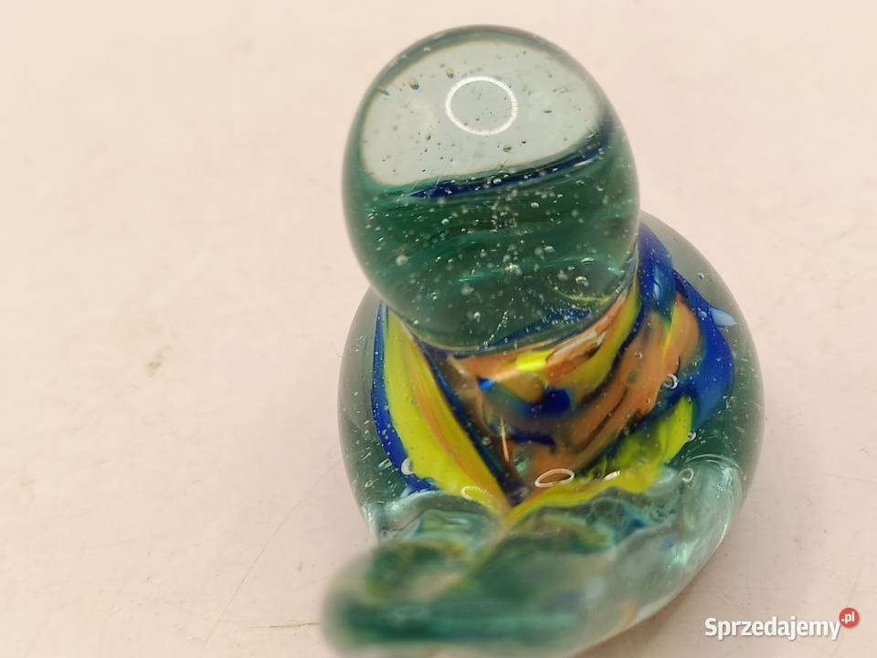 Figurka ozdoba szklany mały ptak Skansen Zamość