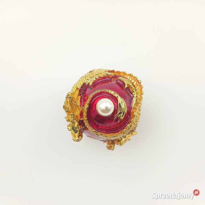 Jajko jajo faberge pojemniki szkatułka czerwone śląskie Zawiercie