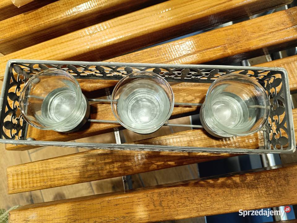 Świecznik potrójny z motywem królewskiej lilii mazowieckie Warszawa