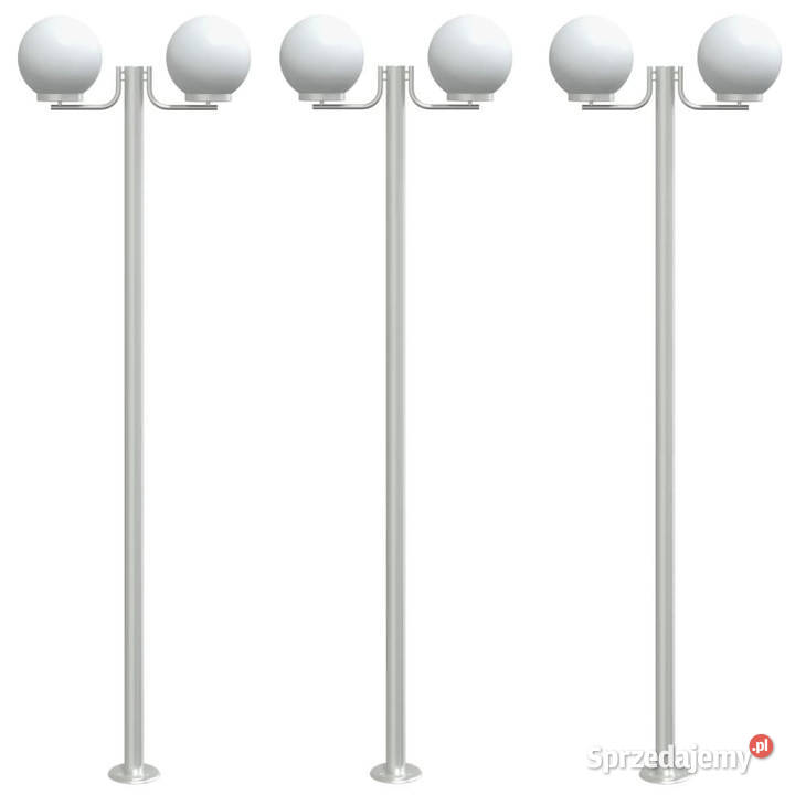 Stojące lampy ogrodowe 3 srebrne 215 stal Warszawa