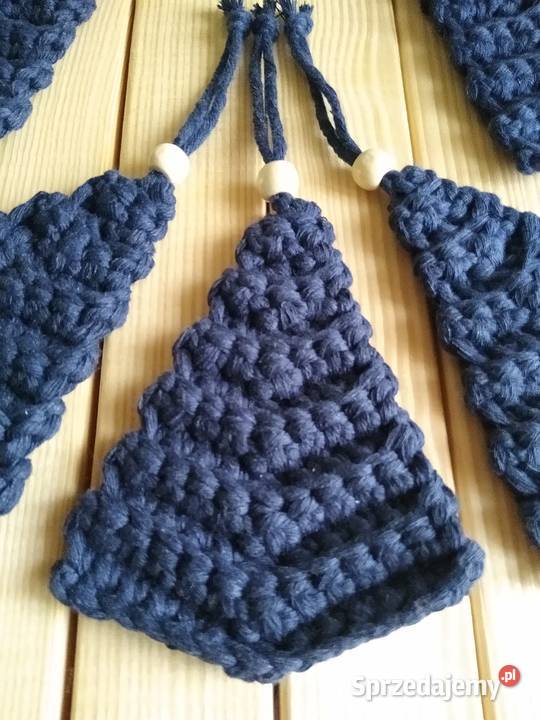 Set Of 5 Choinka ze sznurka Crochet Ornaments Gdańsk