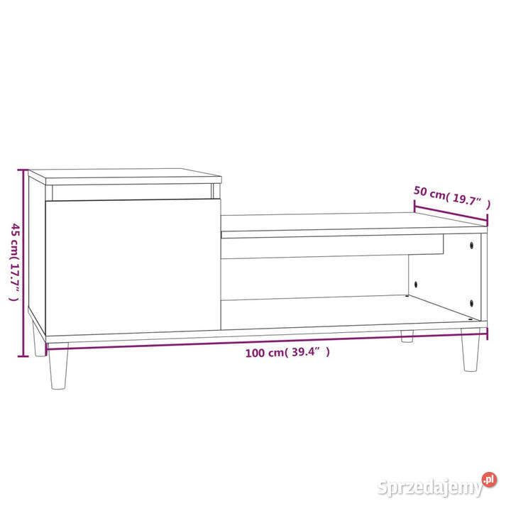 Stolik kawowy czarny 100x50x45 materiał Warszawa sprzedam