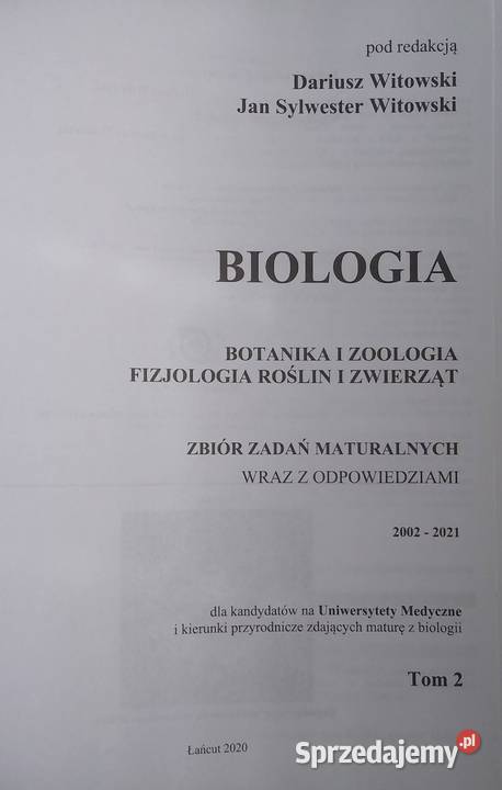 Biologia 2 Dariusz Witowski Jan Sylwester Gdańsk
