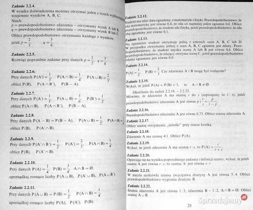 Zbiór zadań z kombinatoryki i rachunku Kultura i Rozrywka Chełm