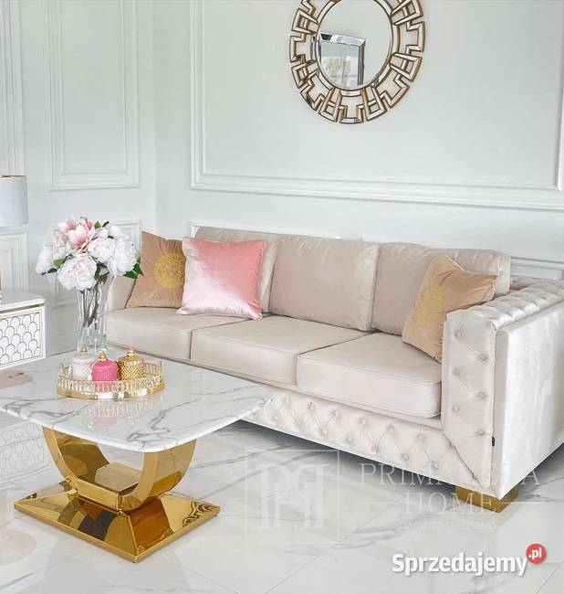 Sofa glamour nowojorska do salonu pikowana 220cm Warszawa sprzedam