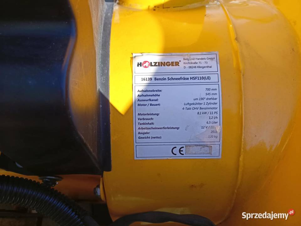 holzinger Odśnieżarka dmuchawa spalinowa na podkarpackie Nowy Żmigród