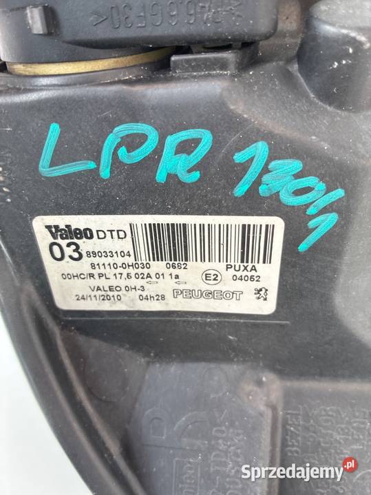 Peugeot 107 lift 89033104 LAMPA PRZÓD PRZEDNIA Słowikowo sprzedam