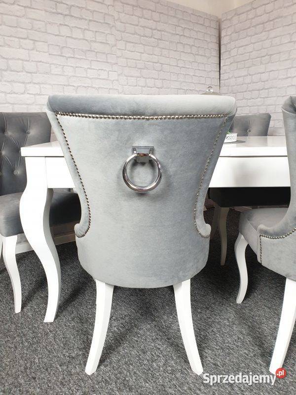 Krzesło tapicerowane pikowane z kołatką szare NOWE Producent