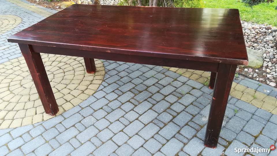 Stół drewniany ciemny prostokątny solidny 0cm