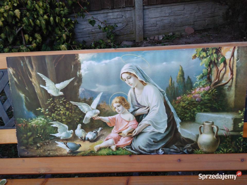 Obrazy dewocjonalia z lat 50 Łódź
