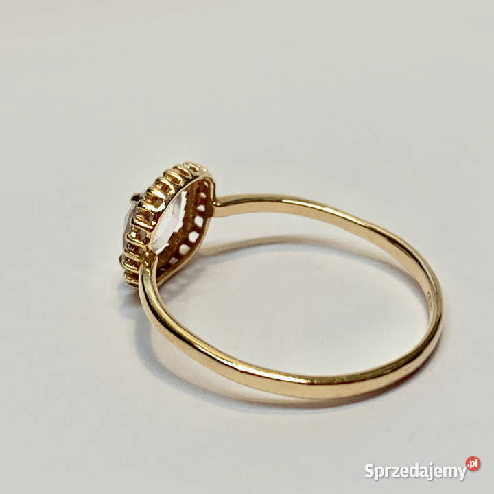 Złoty PIERŚCIONEK 585 14K piękne KAMIENIE Warszawa