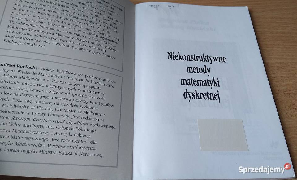 Niekonstruktywne metody matematyki dyskretnej Gdańsk