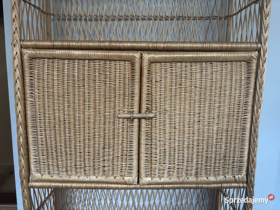 Boho Regał wiklinowy szafka z półkami 31cm Regały Gdynia