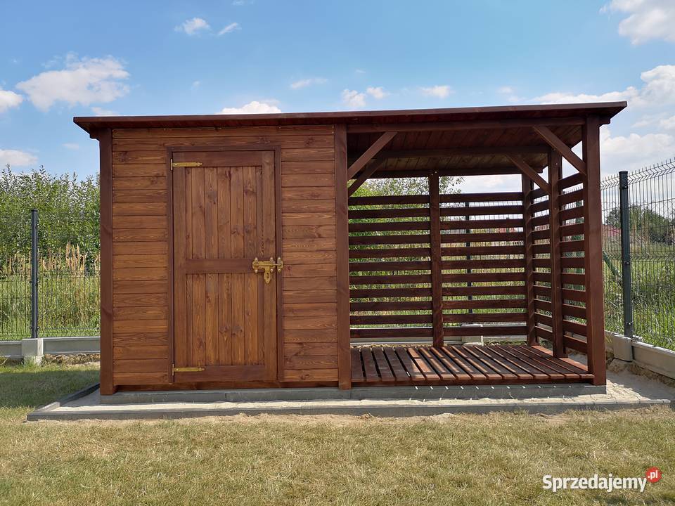 Drewutnia 2 x 15m domek 2 x 15m z dachem