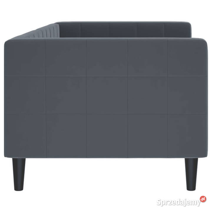 Sofa z funkcją spania ciemnoszara aksamitna 68cm