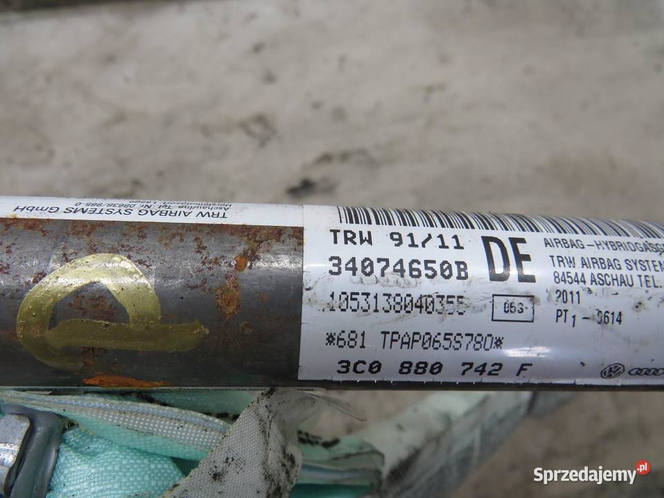 KURTYNA AIR BAG PRAWA PASSSAT B7 34074650B