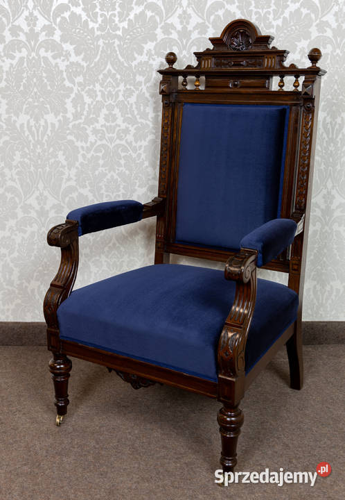 Neorenesansowy salonik sofa dwa fotele komplet Meble Swarzędz