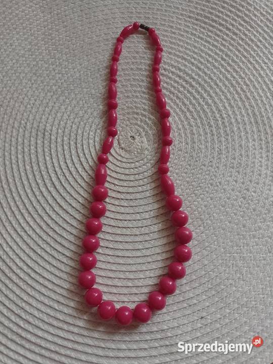 Różowe korale z Londynu naszyjnik wisiorek Top Dodatki małopolskie Kraków