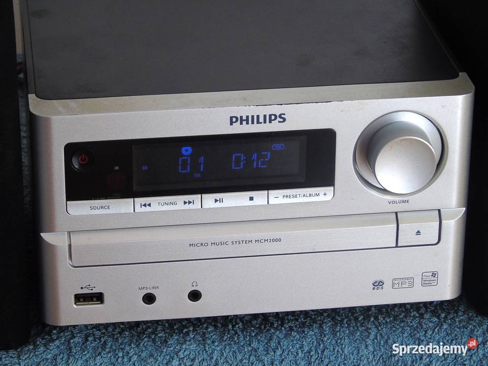 Zestaw audio Philips CD USB mp3 kolumny sprawna Jasło