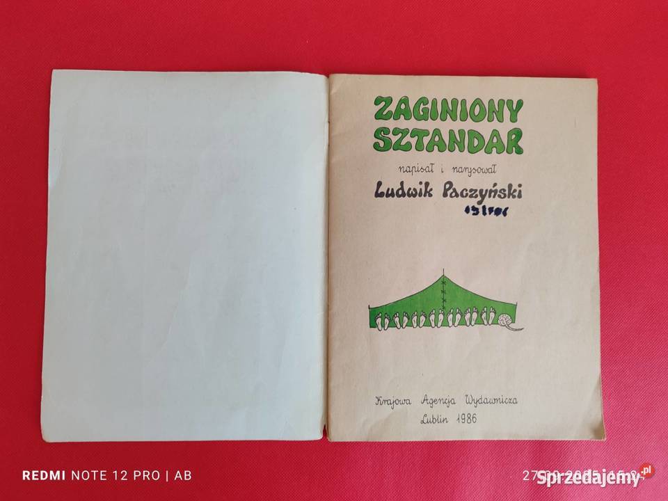 Zaginiony sztandar Ludwik Paczyński wyd 1 z 1986 Katowice sprzedam