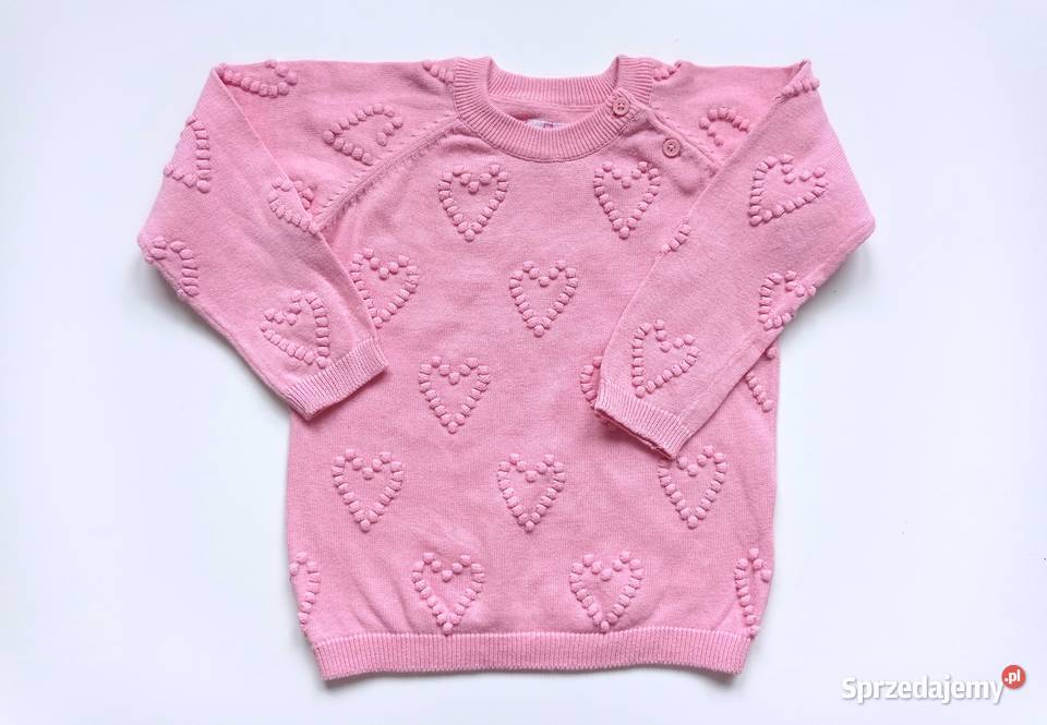 Nowy walentynkowy sweter w serduszka 3D 92 So 12m+ Swetry śląskie Katowice