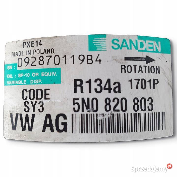 SPRĘŻARKA KLIMATYZACJI VW Caddy III 16 TDI Kompresory klimatyzacji Chełm