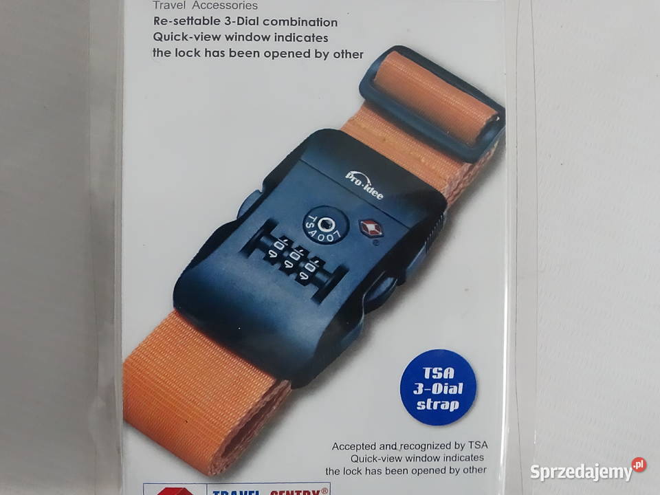 Pas do bagażu z zamkiem TSA ProIdee Pomarańczowy Biłgoraj
