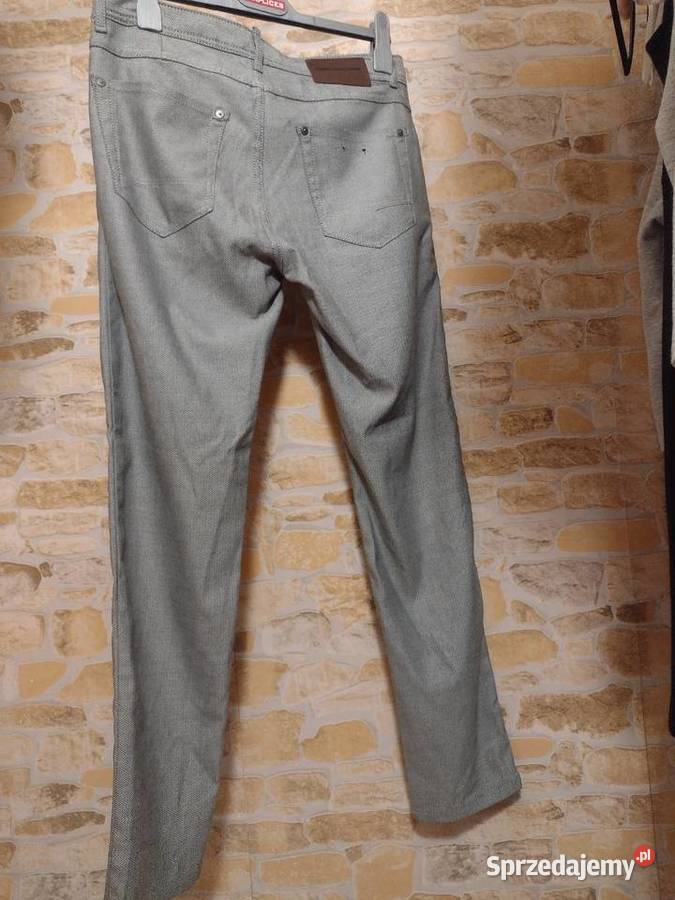 40L ZARA Szare spodnie biznesowe rurki z Madrytu Kraków
