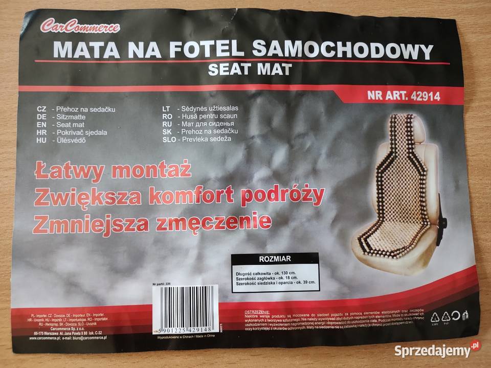 Mata Koralikowa na Fotel Samochodowy podlaskie