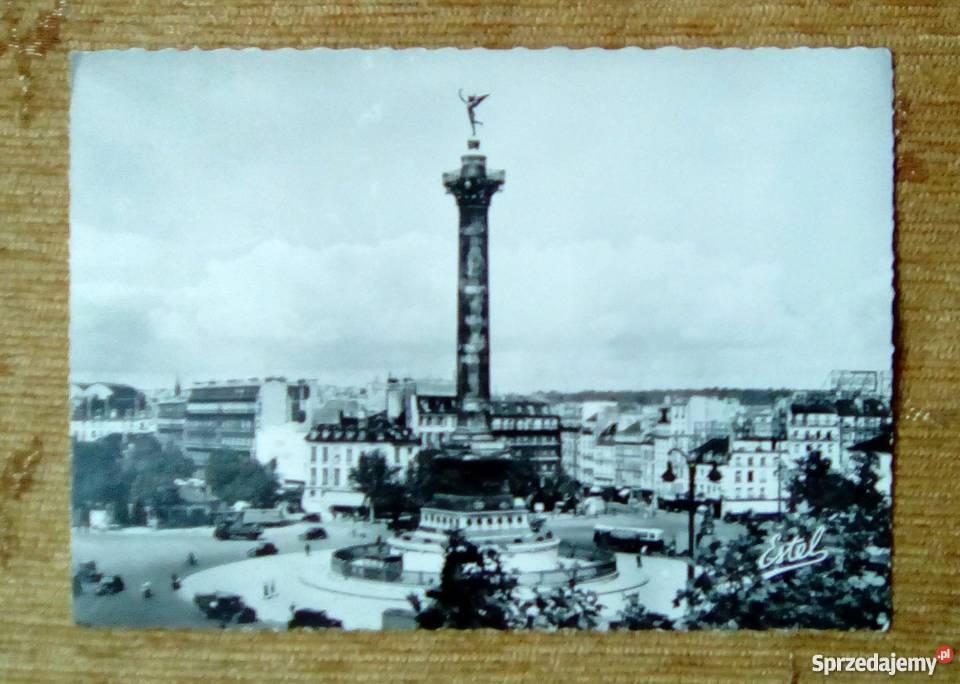 PARYŻ PLAC BASTYLII Z KOLUMNĄ LIPCOWĄ Pocztówki i karty telefoniczne Piszczac