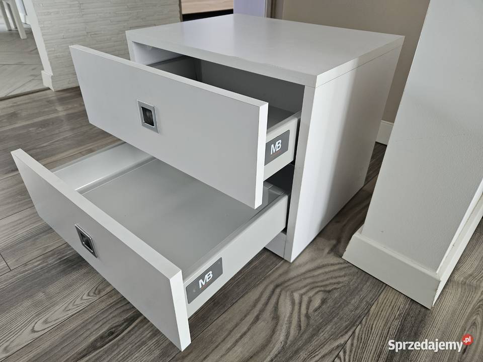 Szafka nocna biała z szufladami Modern Box stan 48cm Kraków