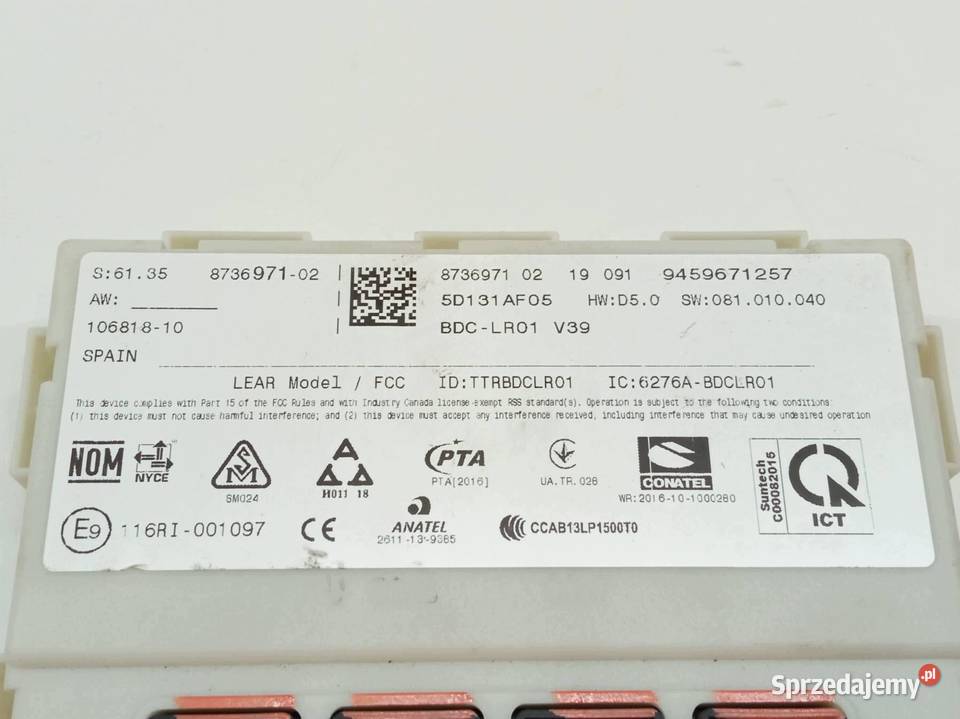 MODUŁ KOMFORTU 8736971 Bmw X6 II 20142019 F16 Rok produkcji 2019 świętokrzyskie