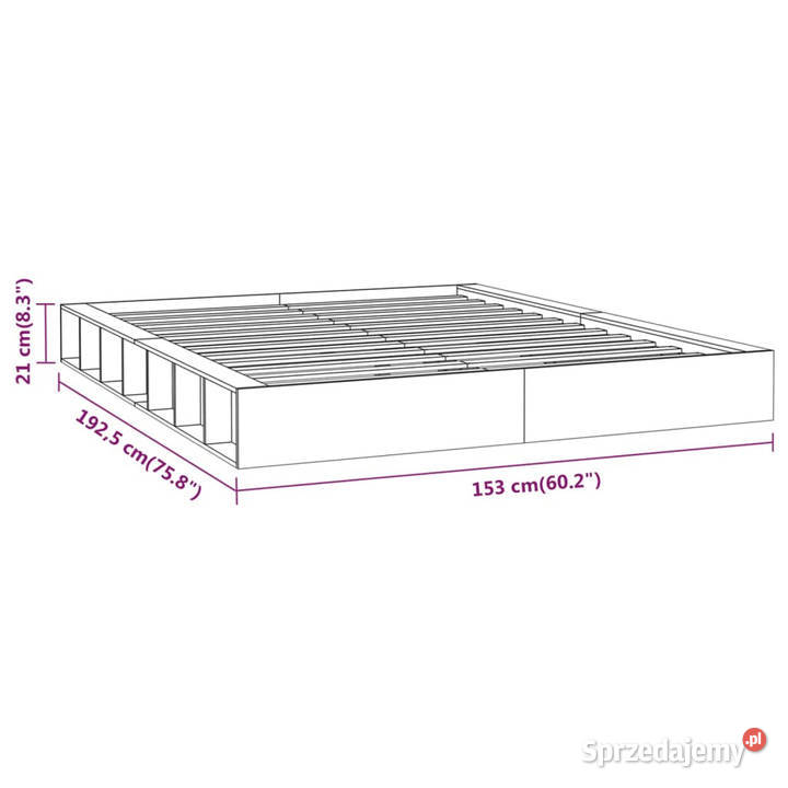 Rama łóżka biała lite drewno 135x190 WM820712 Warszawa