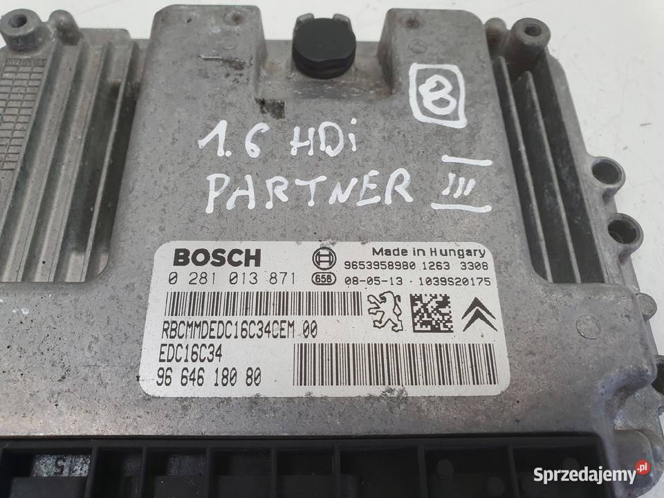 Peugeot Partner II 16 HDI STEROWNIK SILNIKA osobowe lubelskie Janów