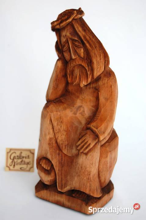 Jezus Chrystus frasobliwy rzeźba drewniana Lublin