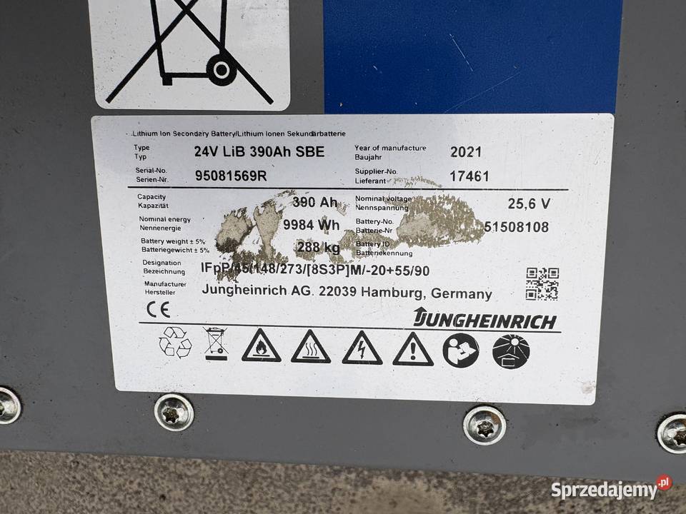 Paleciak elektryczny Jungheinrich ERE 225 25t Tłuszcz