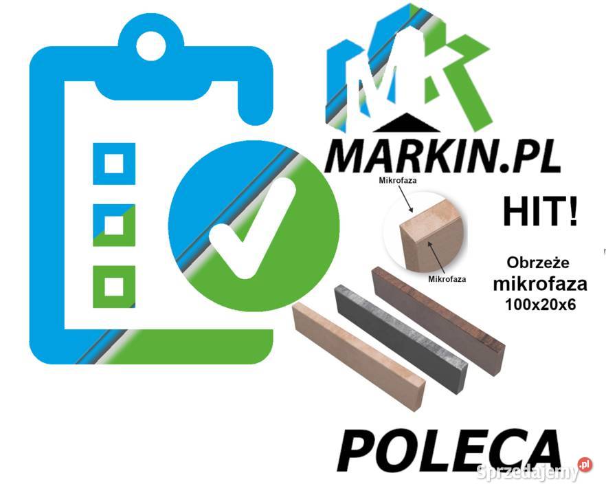 Krawężnik nowoczesny obrzeże mikrofaza 100x20x6 Kielce