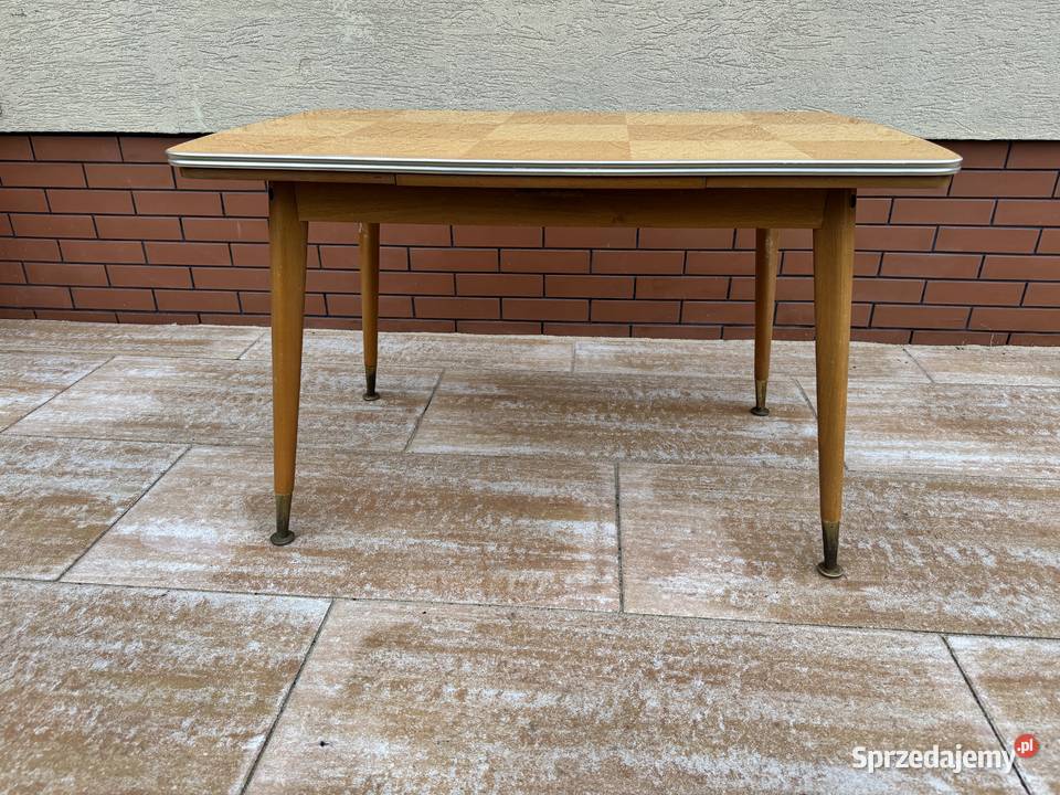 Stolik PRL vintage art deco rozkładany Garwolin