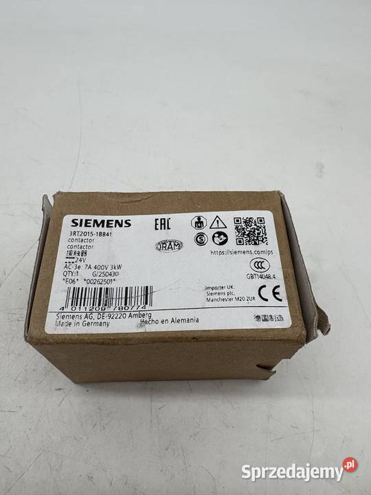 Siemens 3RT20151BB41 7A 3P 24V DC Stycznik