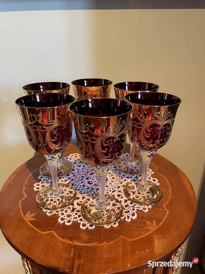 Kieliszki do wina zlocone Bohenia Czechy Pozostałe Jelenia Góra
