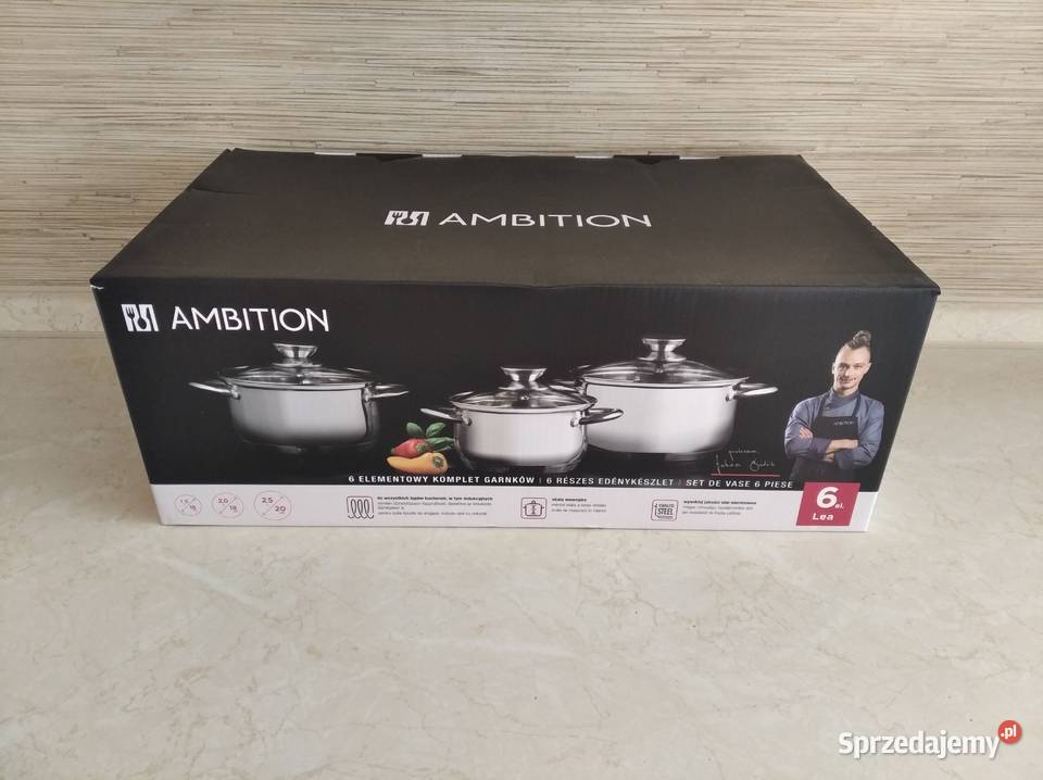 NAJTANIEJ Zestaw Garnków Ambition Lea 6 el Zabrze