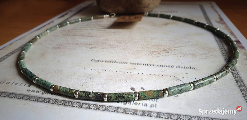Turkus naturalny Naszyjnik męski Rękodzieło Gdańsk