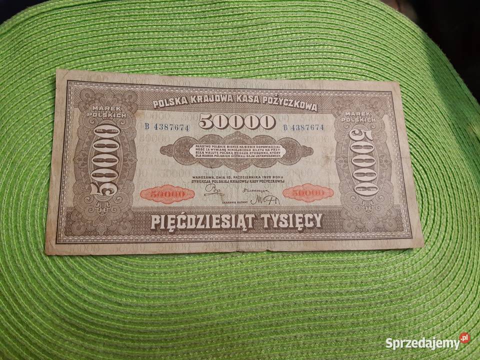 banknot polski 50 000 marek polskich z 1922r Łomża