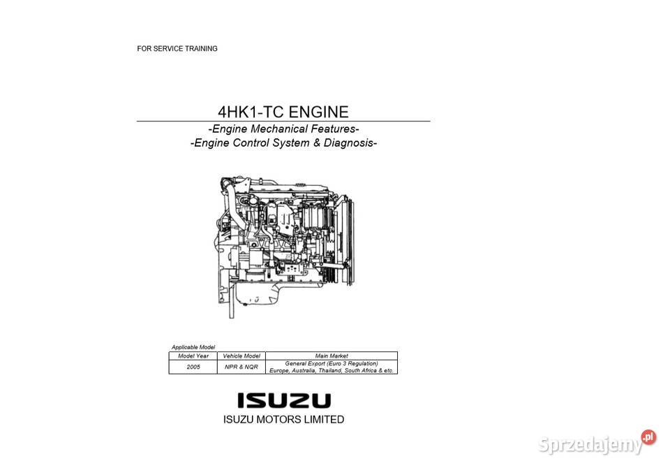 Isuzu 4HK1 6HK1 6SD1 silniki instrukcja naprawy Pozostałe Kielce